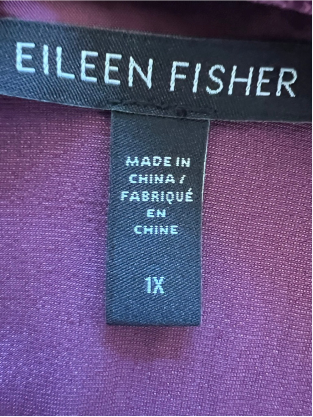 New EILEEN FISHER Velvet Button Down Shirt 1X Purple - Picture 5 of 6